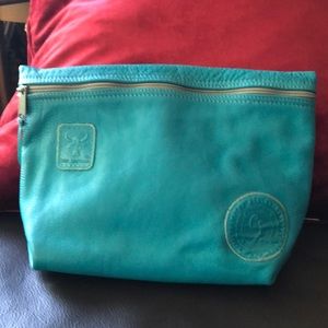 Never Used!  Carlos Falchi Turquoise Cosmetic Bag